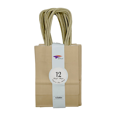 Kraft Bag (4.5" X 6") Gold | 12ct, Bag