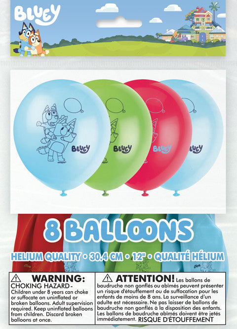 Theme Balloons 12 Inch Bluey | 8ct Bag