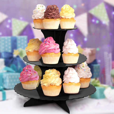 Cupcake Stand 3 tier - Black
