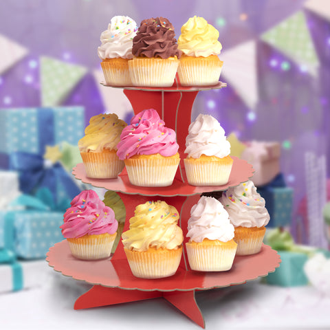 Cupcake Stand 3 Tier- Red