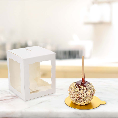 Candy Apple Box 4" 25ct White | Bag