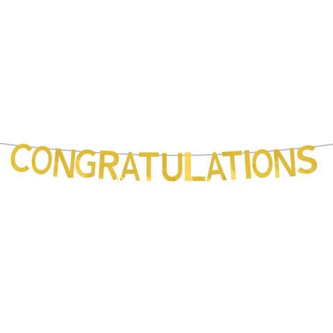 Congratulations Banner 7"-Gold