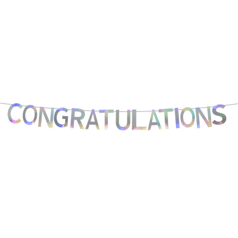 Congratulations Banner 7"-Iridenscent