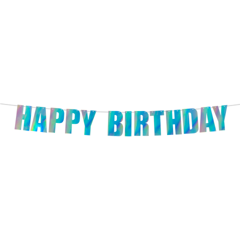 Happy Birthday Banner 7"-Iridenscent