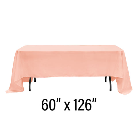 Table Cover Poly Rectangular (60" X 126") Blush | Bag