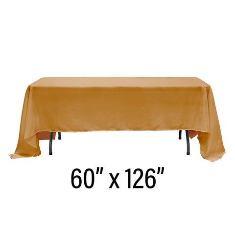 Table Cover Poly Rectangular (60" X 126") Gold | Bag