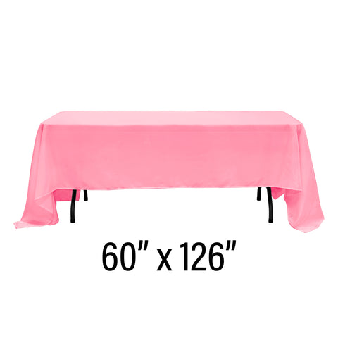 Table Cover Poly Rectangular (60" X 126") Pink | Bag