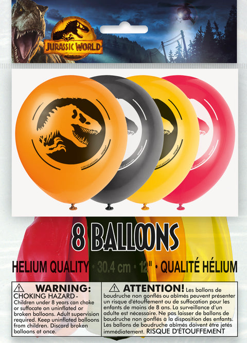 Theme Balloons 12 Inch Jurassic World | 8ct Bag
