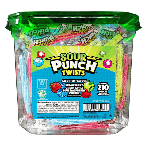 American Licorice Sour Punch Twist 3" 210ct Tub