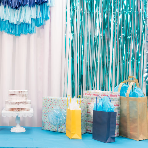 Metallic Foil Curtain Blue | Bag