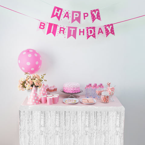 Table Skirt (30"X 14") Metalic White | Bag