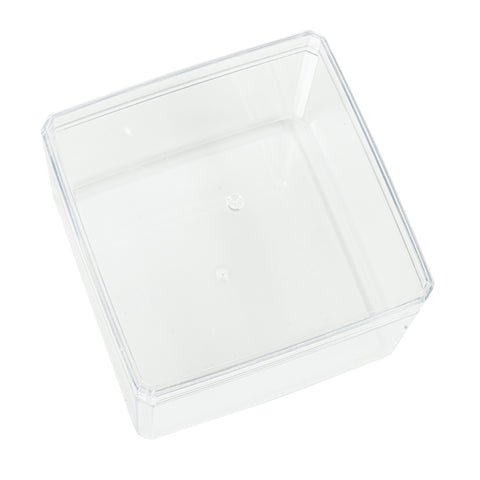 Plastic Square Box with Lid 3.25" Clear | Bag