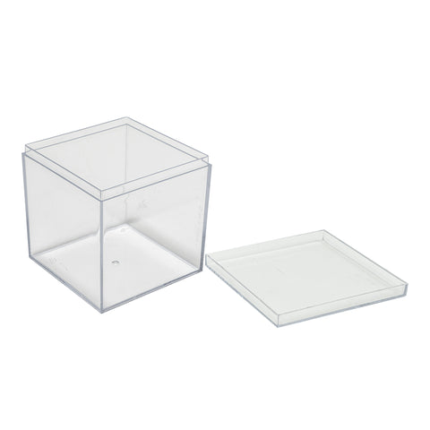 Plastic Square Box with Lid 2.25" Clear | Bag
