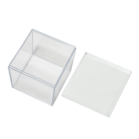 Plastic Square Box with Lid 2.25" Clear | Bag