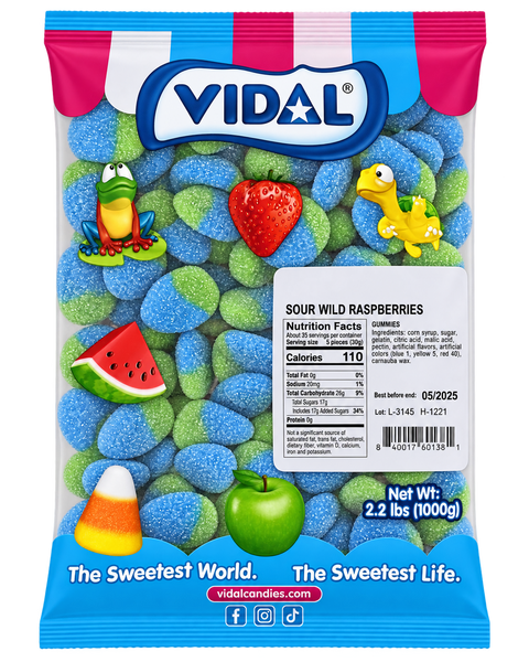 Vidal Gummy Sour Wild Raspberry | 2.2lb, Bag
