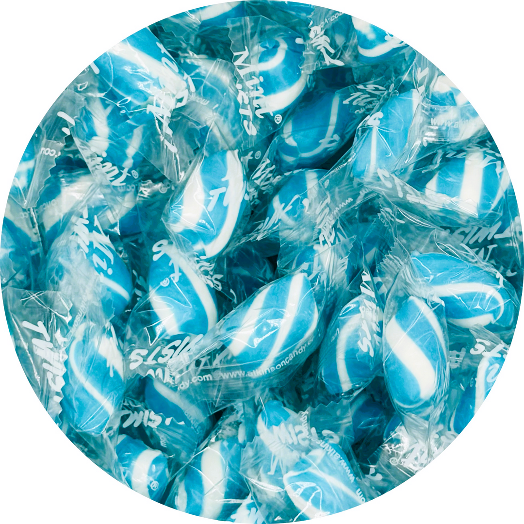 Atkinson Light Blue & White Mint Twist | 25lb, Case – Jack's Candy