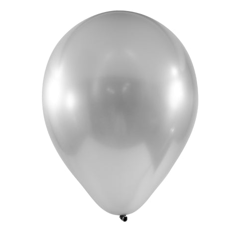 Chrome Latex Balloon 12 inch 50ct-Silver