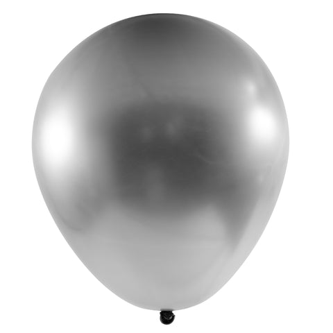 Chrome Latex Balloon 18 inch 10ct-Silver