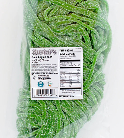 Gustaf Sour Apple Laces 2lb