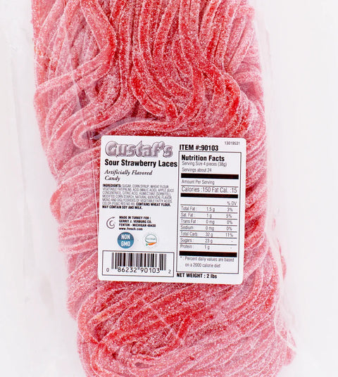 Gustaf Sour Strawberry Laces 2lb
