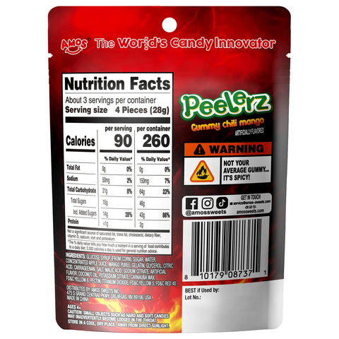 Amos Peelerz Gummy Chili Mango 6oz