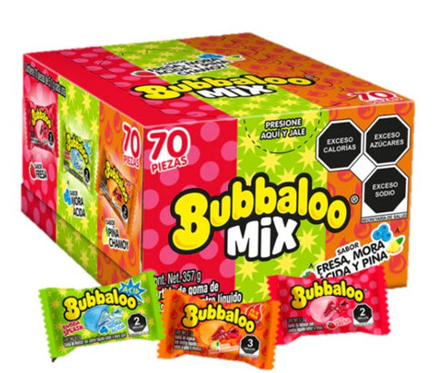 Bubbaloo Chicle Mix Sour 70ct