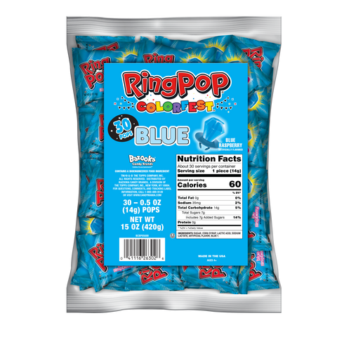 Bazooka Ring Pop Blue Raspberry 30ct