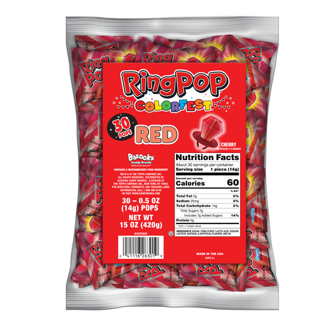 Bazooka Ring Pop Red Cherry  30ct