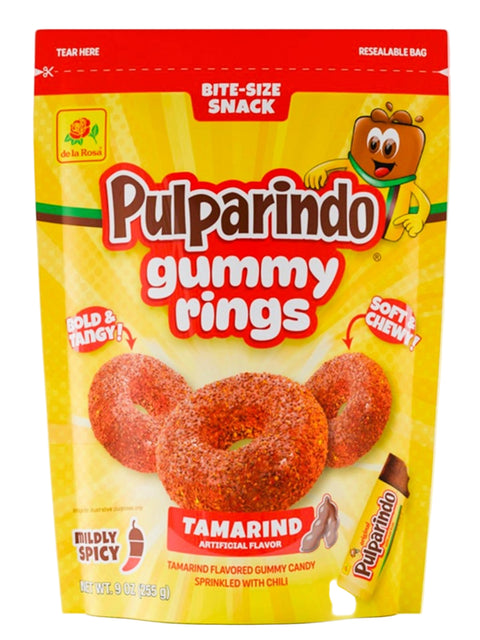 De La Rosa Gummy Rings Tamarind 9oz Bag