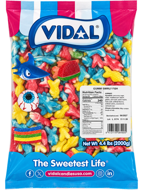 Vidal Gummy Swirly Fish 4.4Lb