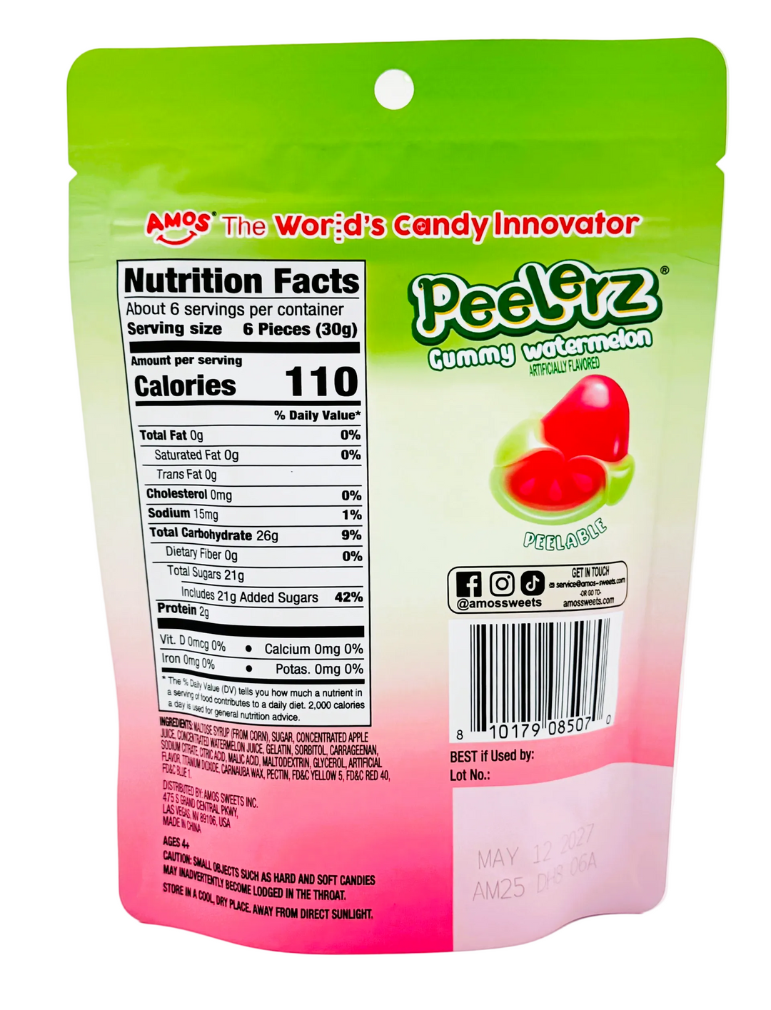 Amos Peelerz Watermelon 6oz – Jack's Candy