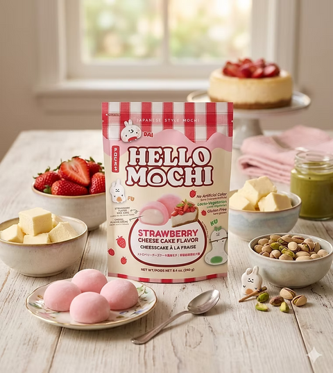 Hello Mochi Strawberry Cheesecake 8.4oz