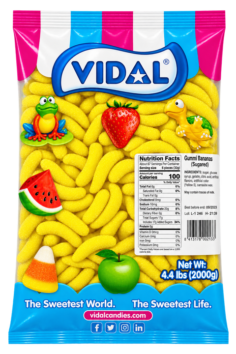 Vidal Gummy Banana | 4.4lb, Bag