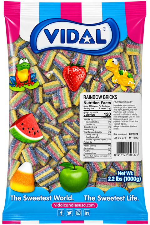 Vidal Gummy Rainbow Brick | 2.2lb, Bag