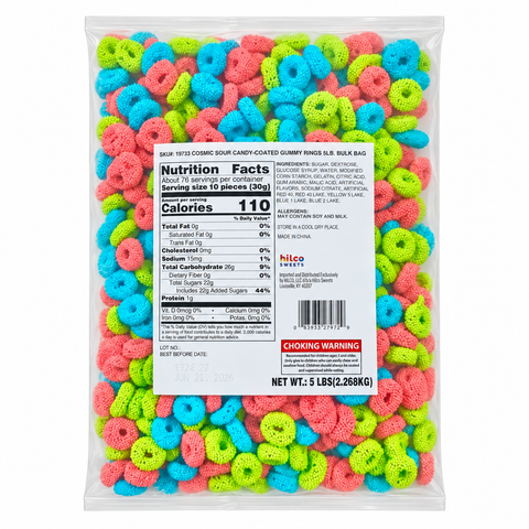 Hilco Gummy Ring Sour Cosmic | 5lb, Bag