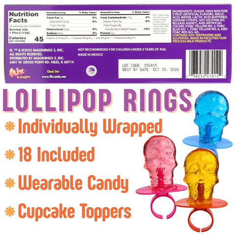 Day Of The Dead Ring Pop 18ct