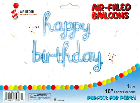 Foil Balloon Happy Birthday - Blue