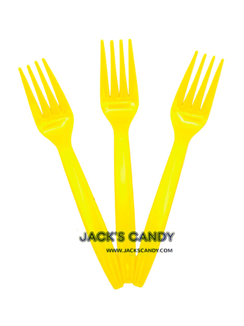 Plastic Fork Yellow 100ct