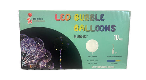 Led Bubble Ballon (20") Multi-color | 10ct, Box