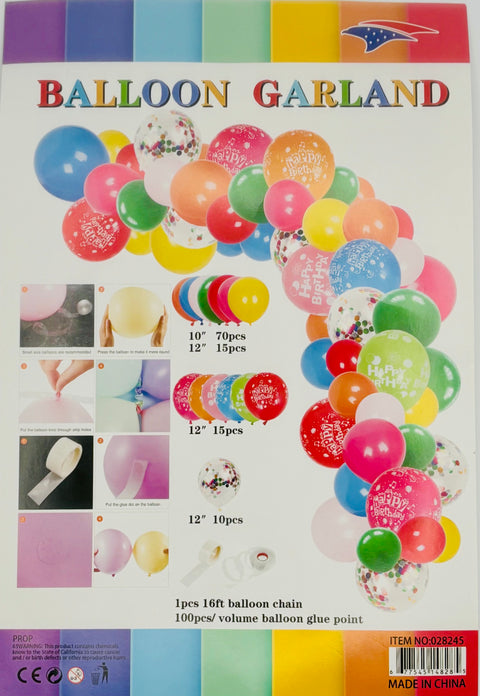 Balloon Garland Happy Birthday 1ct