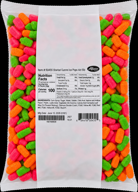 Albanese Sherbet Gummy Ice Pop 5LB