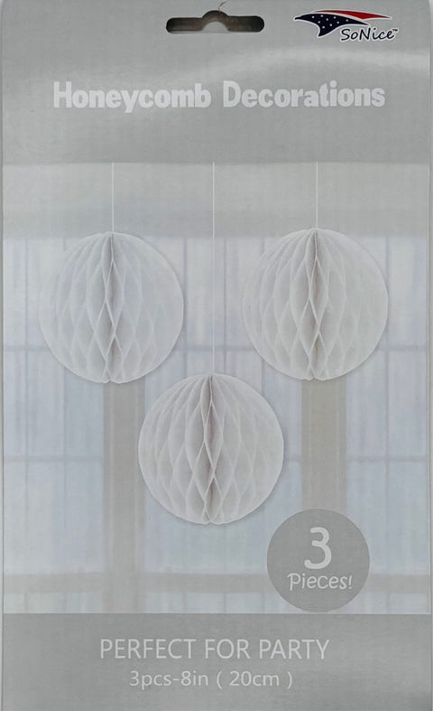 Honeycomb 8 inch 3-piece - White