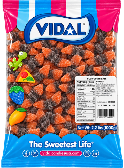 Vidal Sour Gummi Bats 2.2Lb