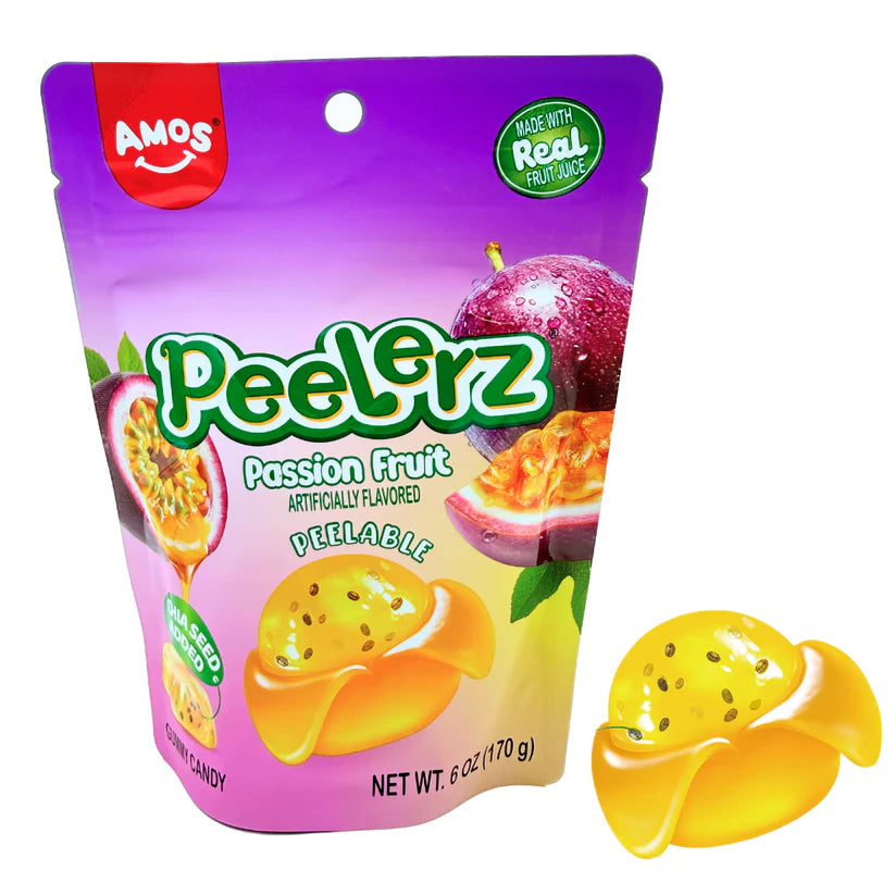 あめ Amos Peelerz Gummy Passion Fruit 6oz – Jack's Candy