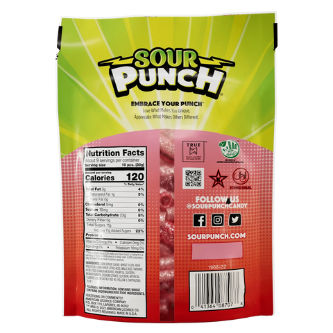 American Licorice Sour Punch Bites Reds 9oz