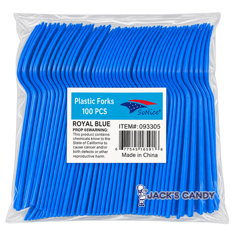 Plastic Fork 100ct-Royal Blue
