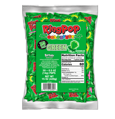 Bazooka Ring Pop Green Watermelon 30ct