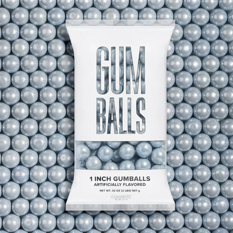 Candy Envy 1" Gumballs Shimmer Silver 2LB