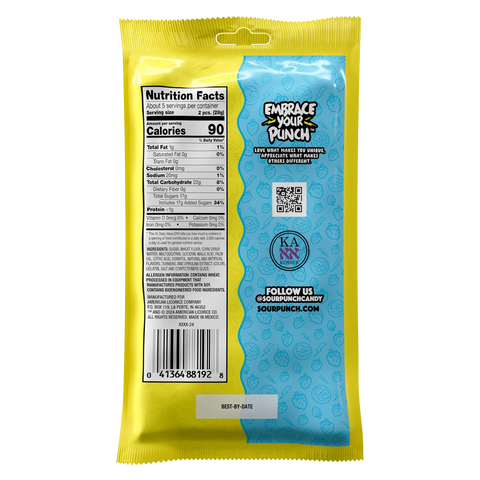 Sour Punch Cherry- Lime Filled Straws 5oz
