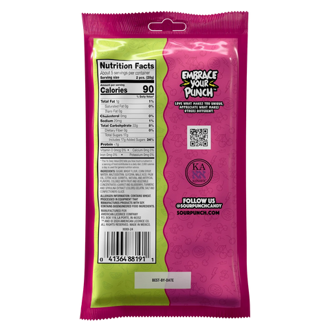 Sour Punch Raspberry Lemonade Fill Straw 12ct